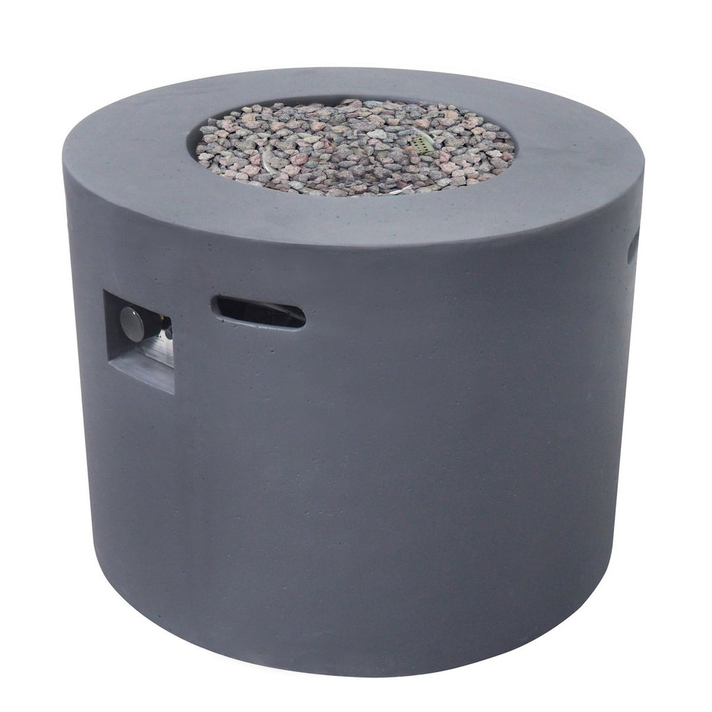 Outdoor 40,000 BTU Lightweight Concrete Circular Fire Pit Table