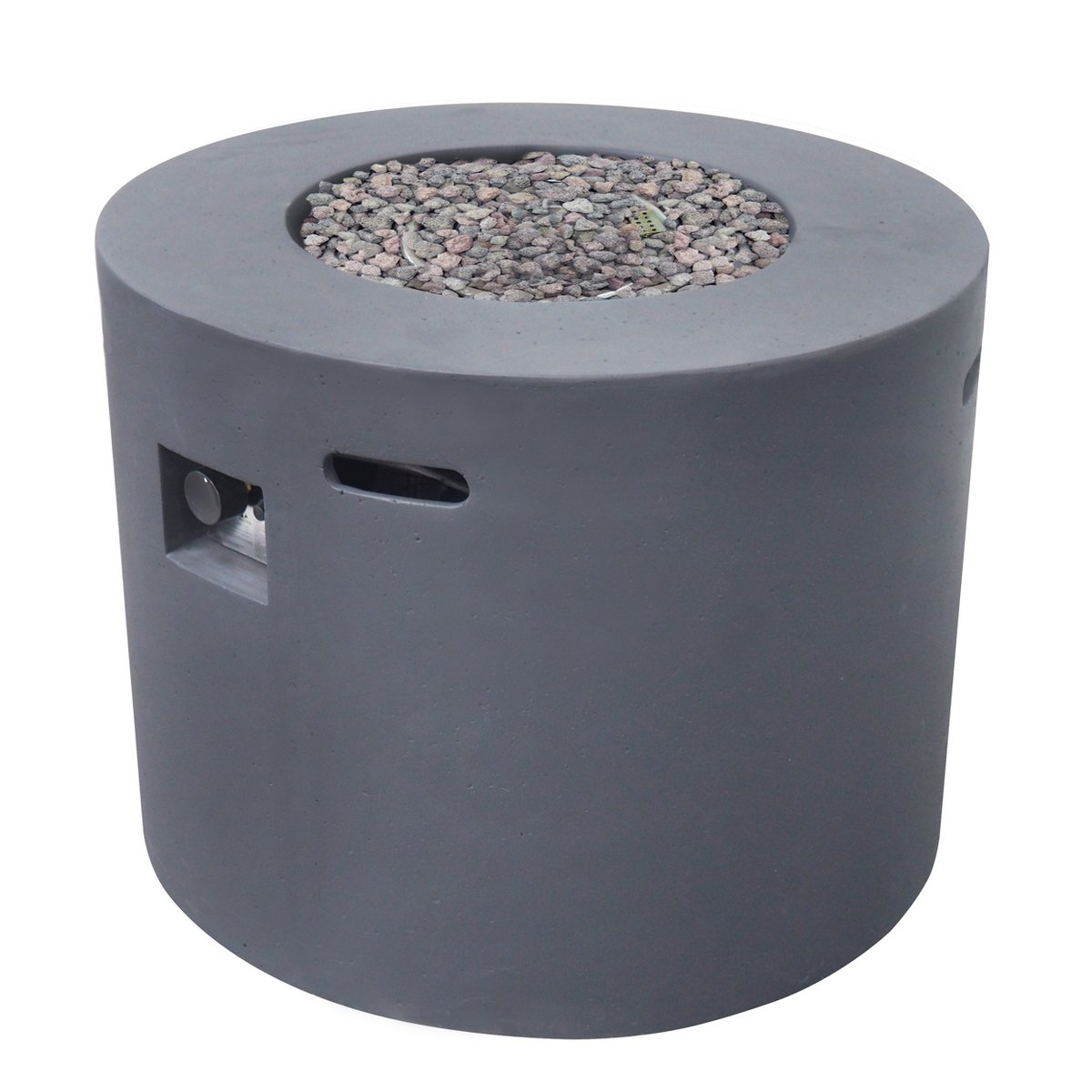 Outdoor 40,000 BTU Lightweight Concrete Circular Fire Pit Table