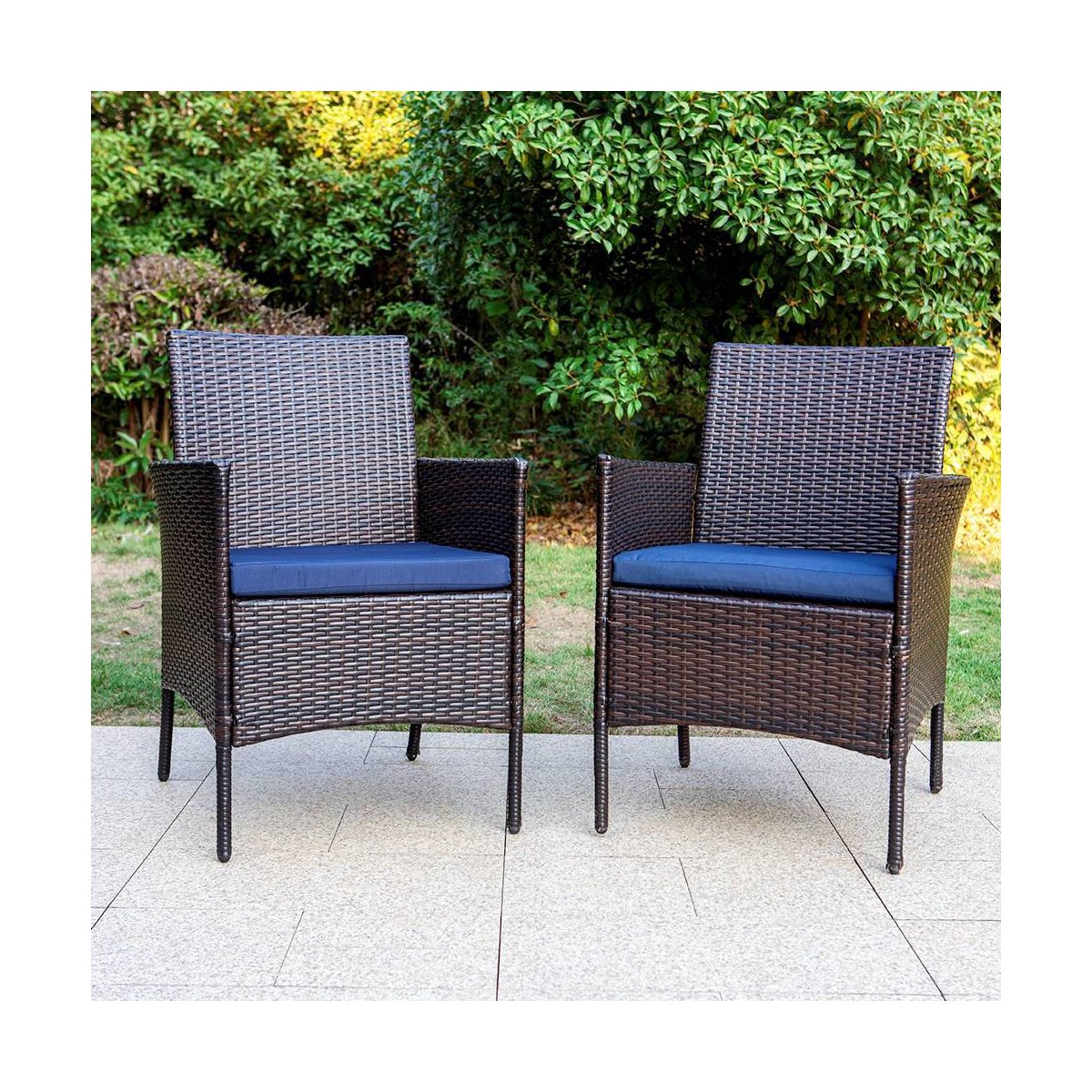 5pc Patio Set with Wicker Chairs & 28 Propane Gas Fire Pit Table