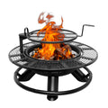Fire Pit with Grills Grate, 47 Outdoor Firepit for Outside Wood Burning