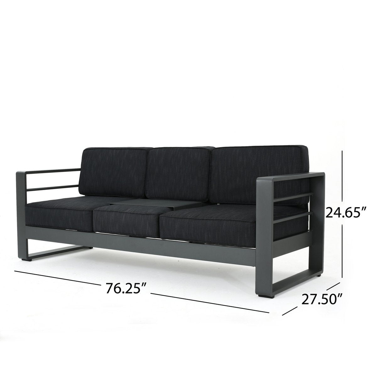 Cape Coral Outdoor Aluminum 7 Seater Sofa Chat Set with Fire Pit