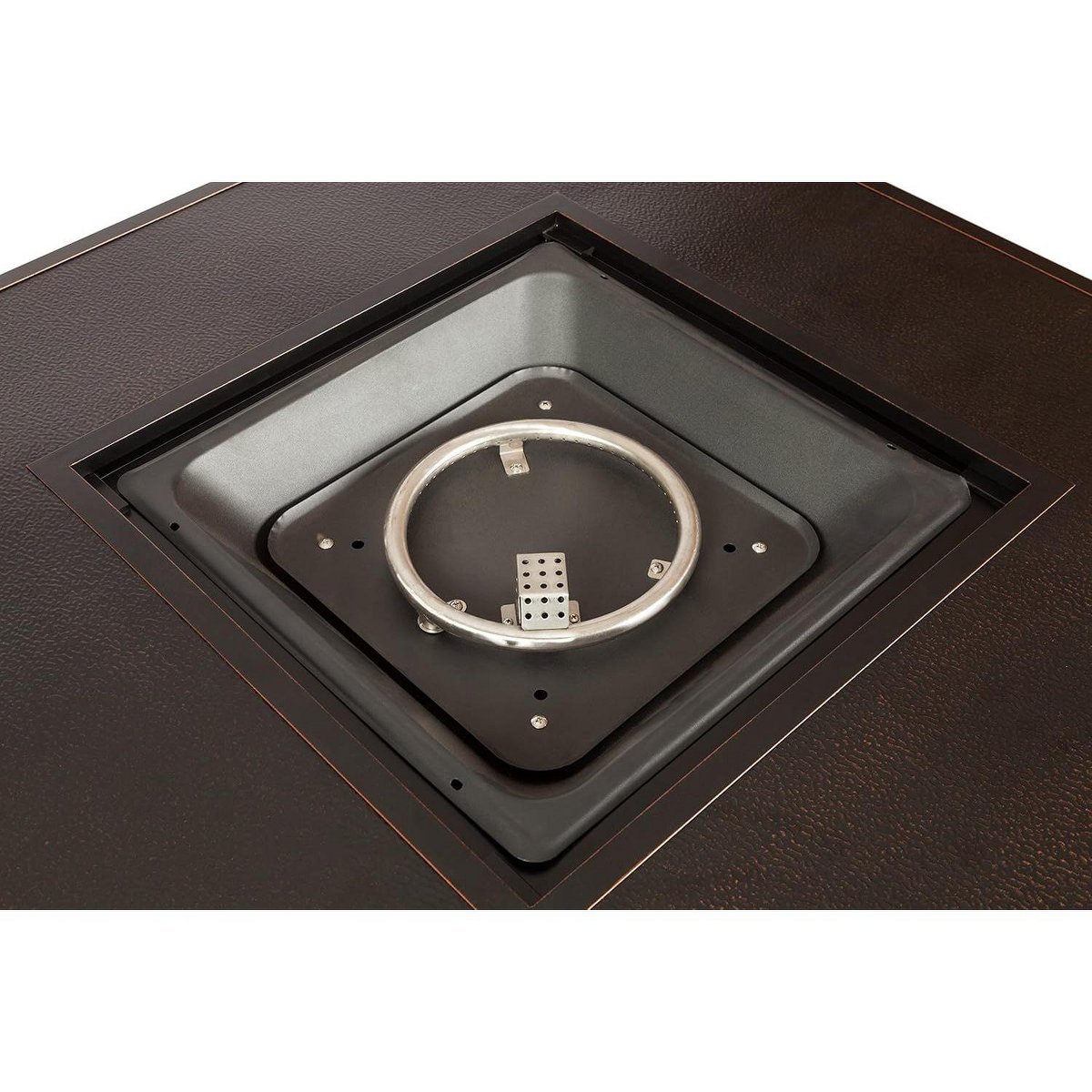 62572 Armstrong Aluminum Convertible Gas Fire Pit Table 55,000 BTU Outdoor Multi-Functional with Fire Bowl Lid, Nylon Cover, Square
