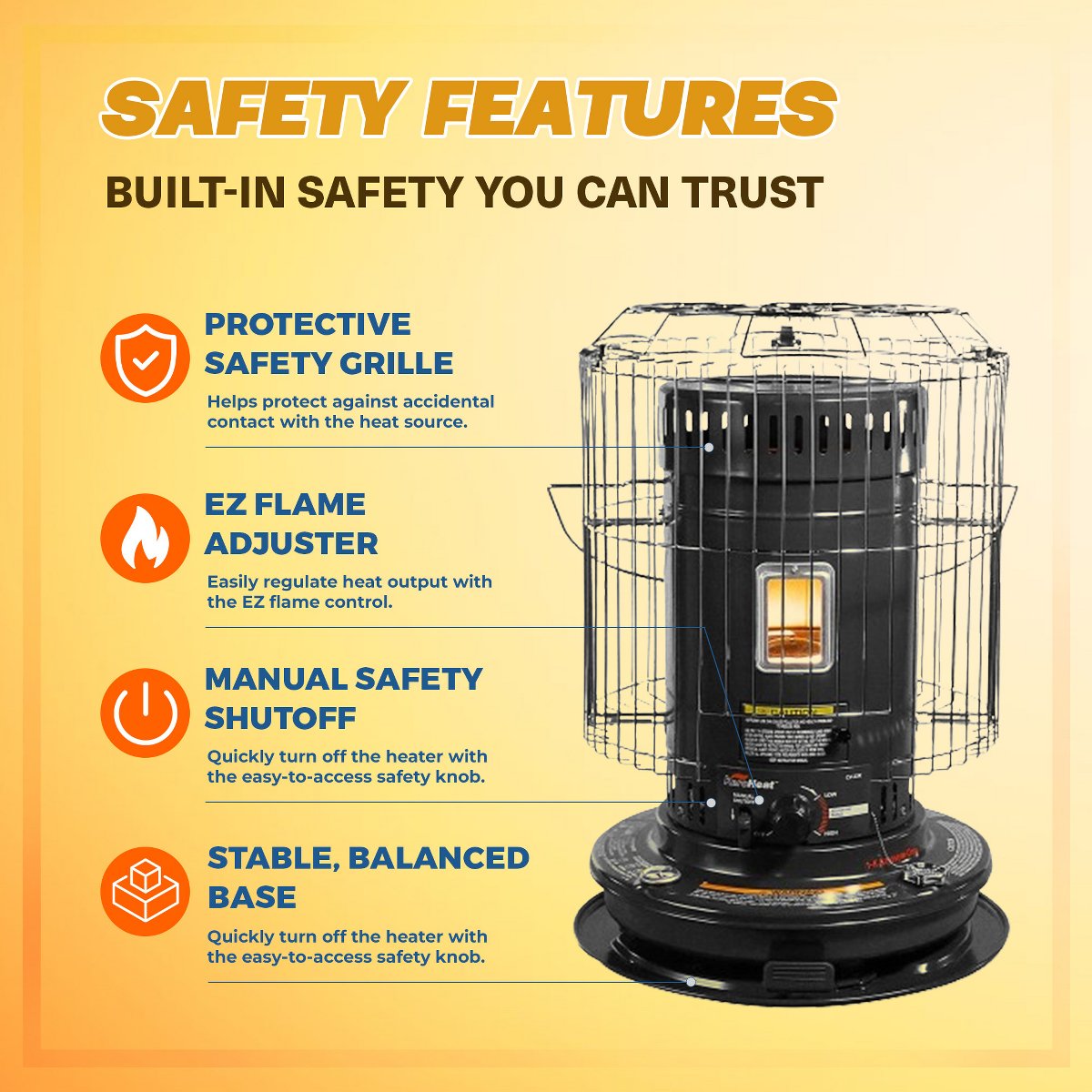 CV 23K KeroHeat Efficient Indoor Outdoor Portable Travel Convection Kerosene Space Heater with Automatic Safety Shut Off, 23,500 BTU, White