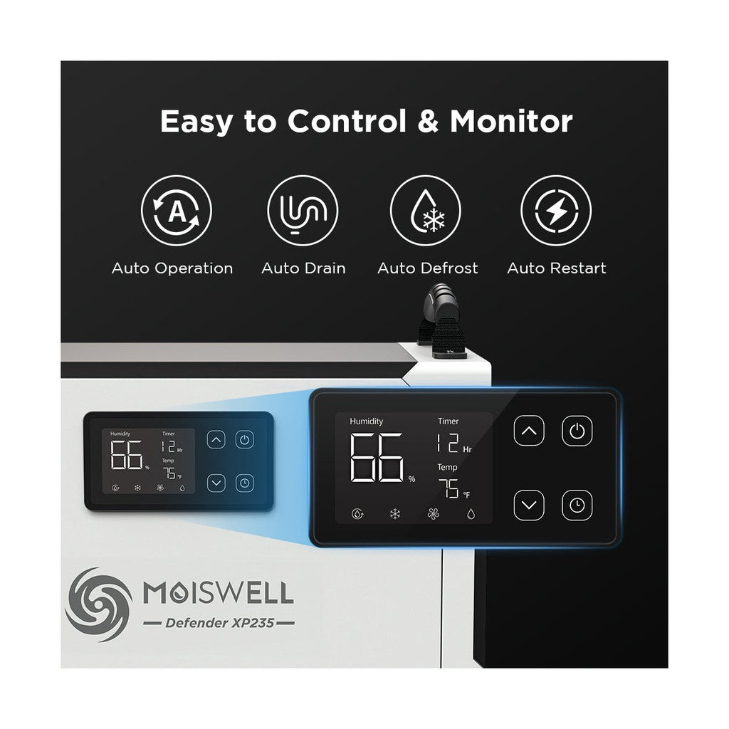 235 Pints Commercial Dehumidifier with Pump for Crawl Space, Basement, Industry Water Damage