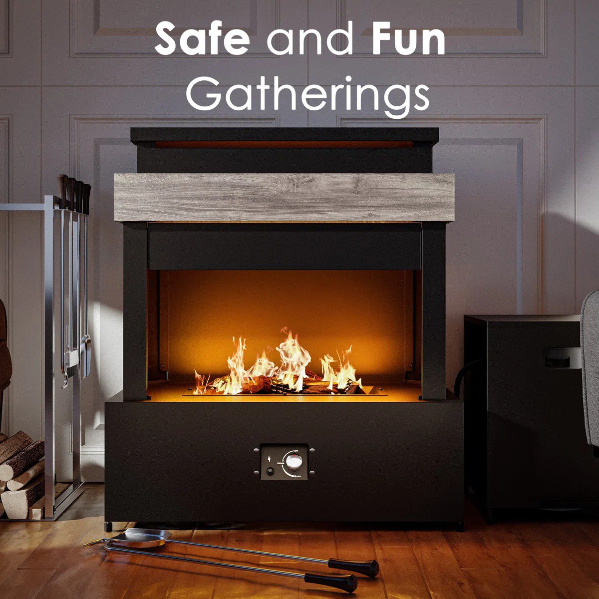 50000-BTU Outdoor Propane Fireplace