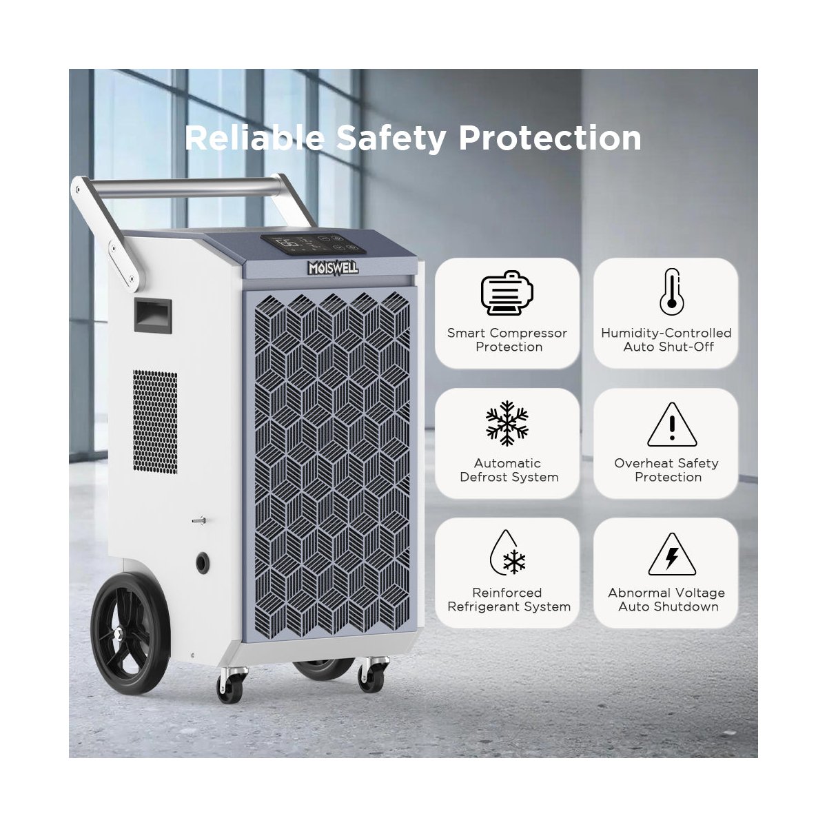 200 Pints Commercial Dehumidifier with Pump Heavy-Duty Moisture Control for Basement Warehouse, Industry Water Damage Unit, Auto Defrost