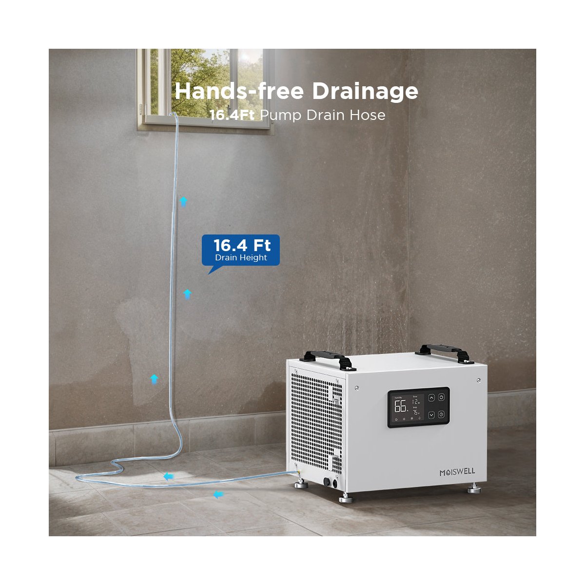70 Pints Energy Star Commercial Dehumidifier with Pump for Crawlspace Basement