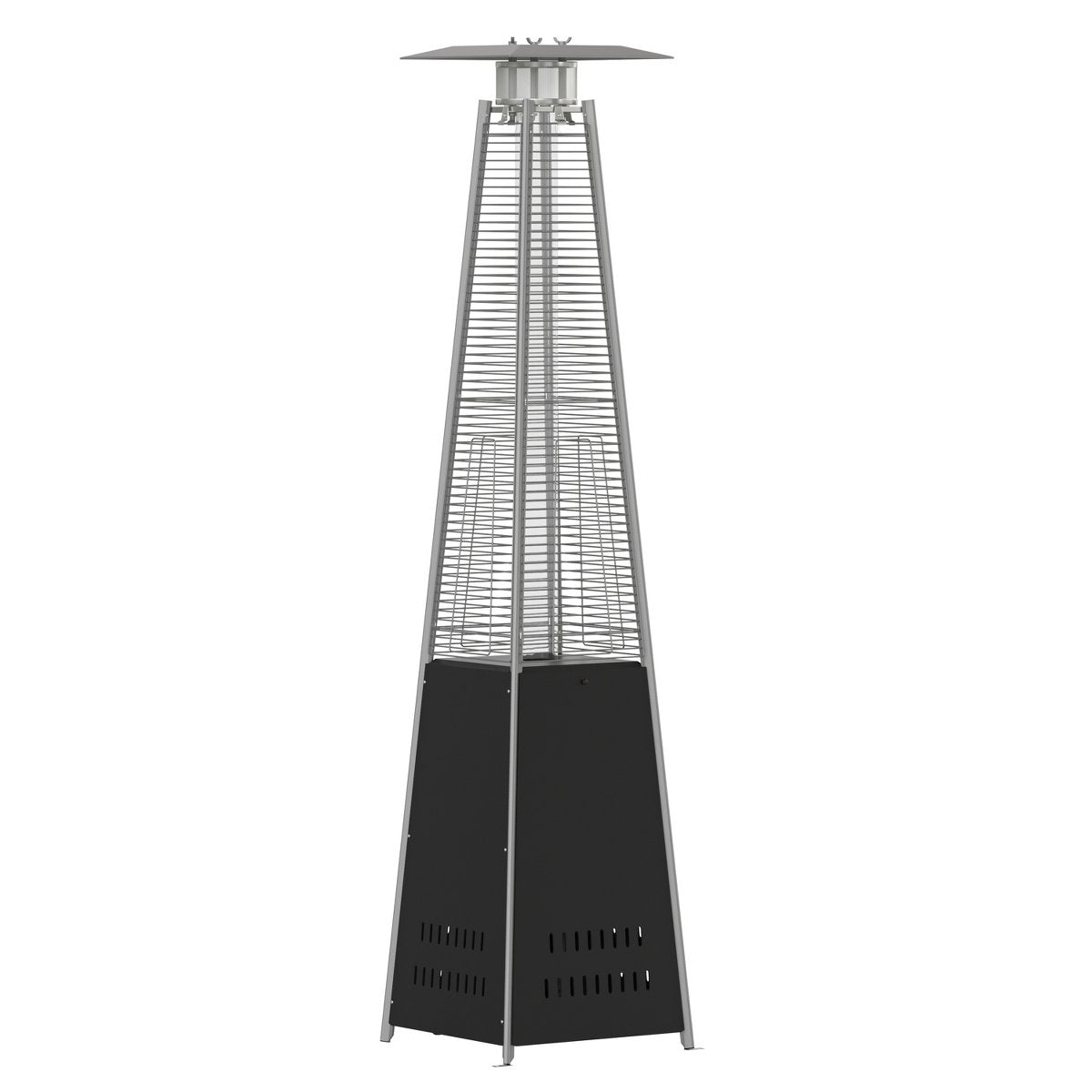 Stainless Steel Pyramid Shape Portable Outdoor Patio Heater 7.5 Feet Tall