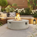 38 Patio Propane Fire Pit Table, 50000 BTU Round Outdoor Fireplace with Steel Burner, Adjustable Flame Control, Lava Rocks & Rain Cover