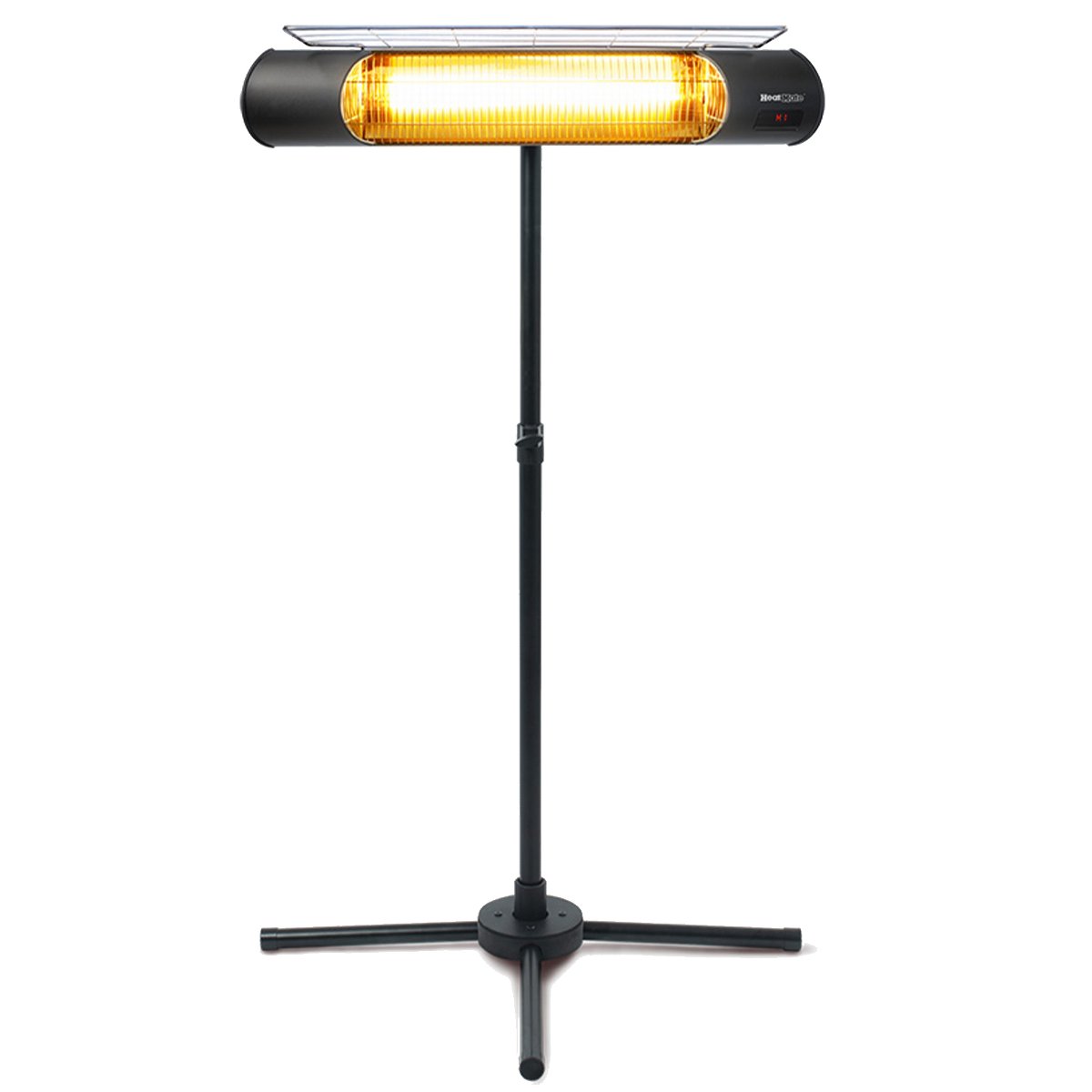 HeatMate Weatherproof Graphite Patio Heater with Stand and Remote, Black