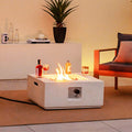 28'' Terrazzo Fire Pit Table 40,000 BTU Square Propane Gas Fire Pit with PVC Cover